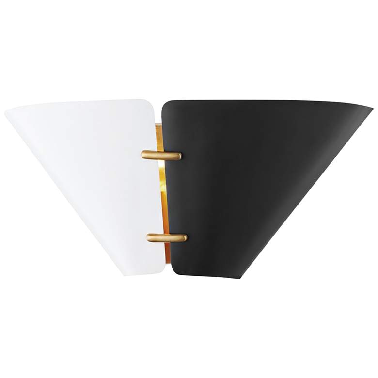 Image 1 Hudson Valley Split 11 3/4" High Aged Brass Wall Sconce