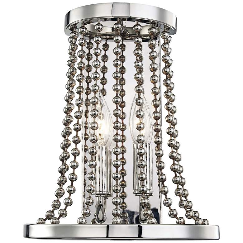 Image 1 Hudson Valley Spool 12 1/2 inchH Polished Nickel 2-Light Sconce