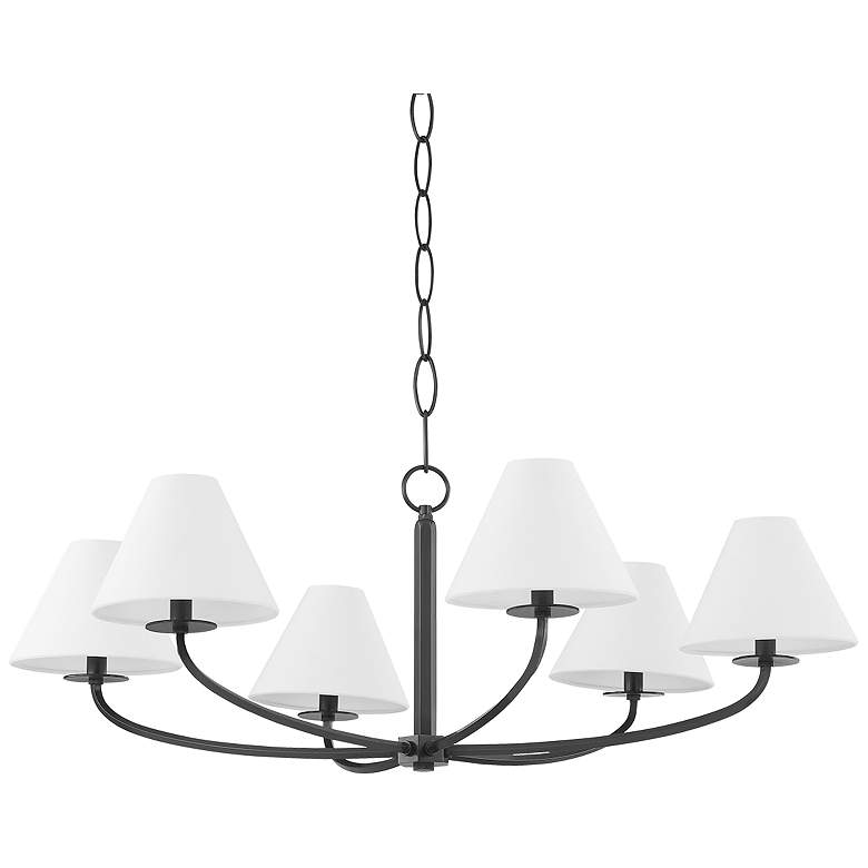 Image 1 Hudson Valley Stacey 40.25" Wide Old Bronze 6 Light Chandelier