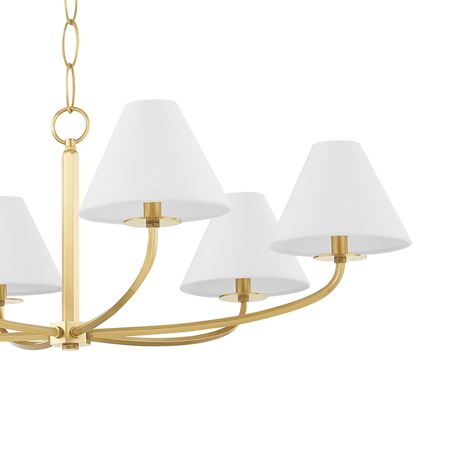 Image 2 Hudson Valley Stacey 40 1/4" Aged Brass Linen Shade 6-Light Chandelier more views