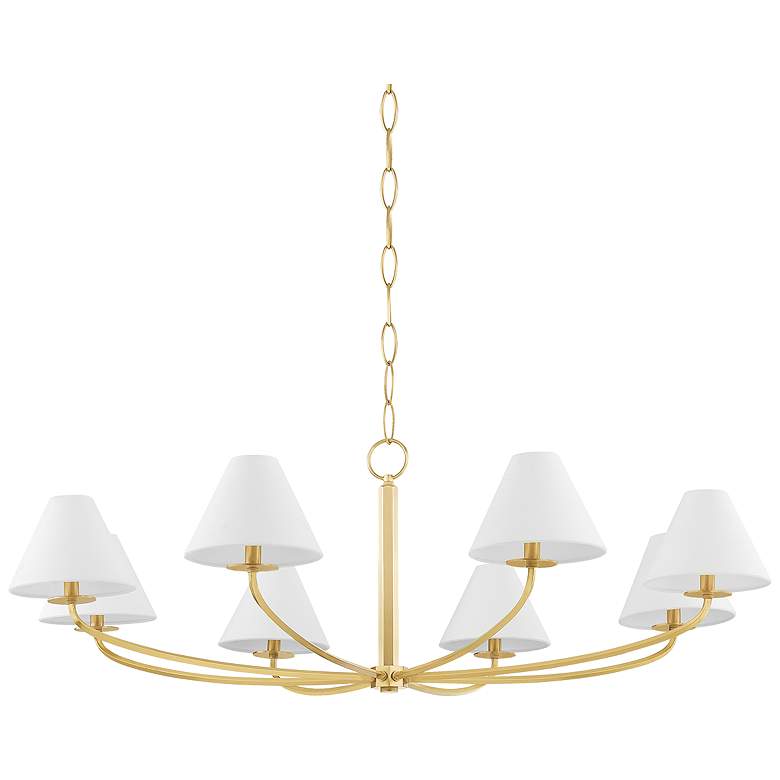Image 1 Hudson Valley Stacey 52.25" Wide Aged Brass 8 Light Chandelier