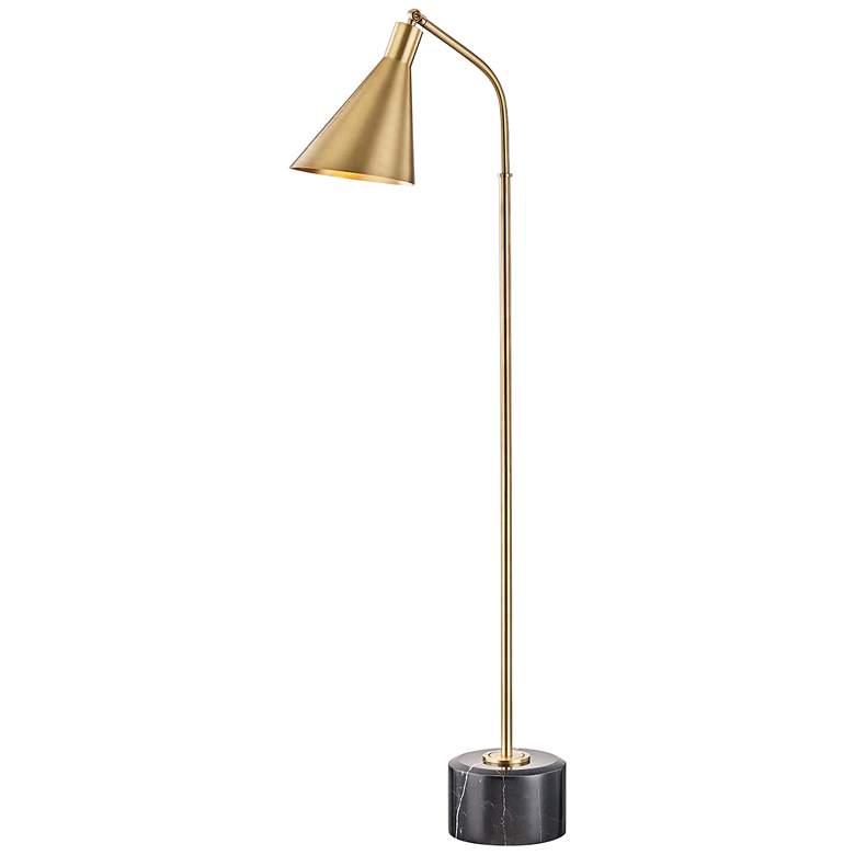 Image 1 Hudson Valley Stanton 54 inch Modern Aged Brass Metal Floor Lamp