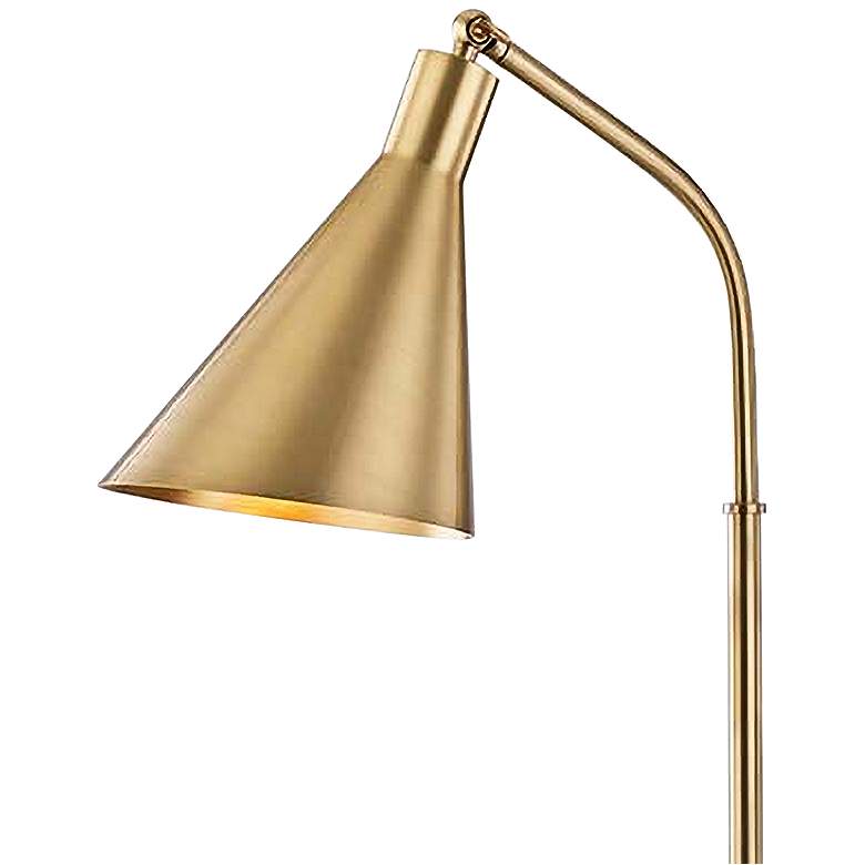 Image 2 Hudson Valley Stanton 54 inch Modern Aged Brass Metal Floor Lamp more views
