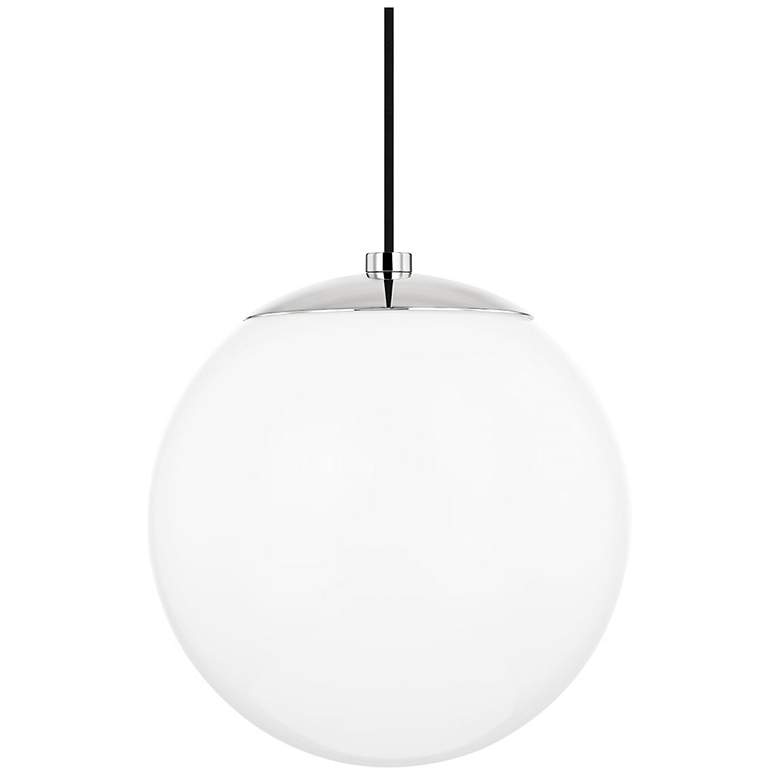 Image 1 Hudson Valley Stella 12" Wide Polished Nickel White Glass Pendant
