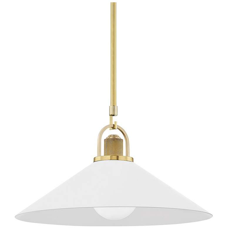 Image 1 Hudson Valley Syosset 20" Wide Aged Brass Pendant Light