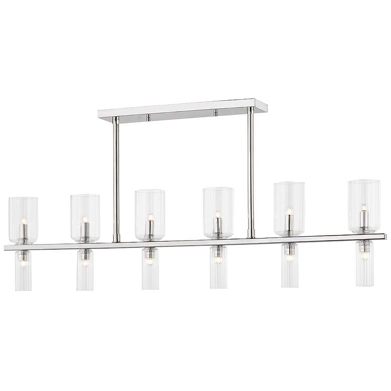 Image 2 Hudson Valley Tabitha 41 3/4" Polished Nickel 12-Light Island Pendant