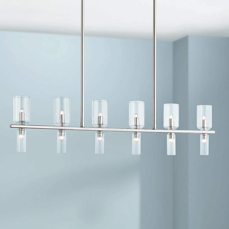 Image 1 Hudson Valley Tabitha 41 3/4" Polished Nickel 12-Light Island Pendant