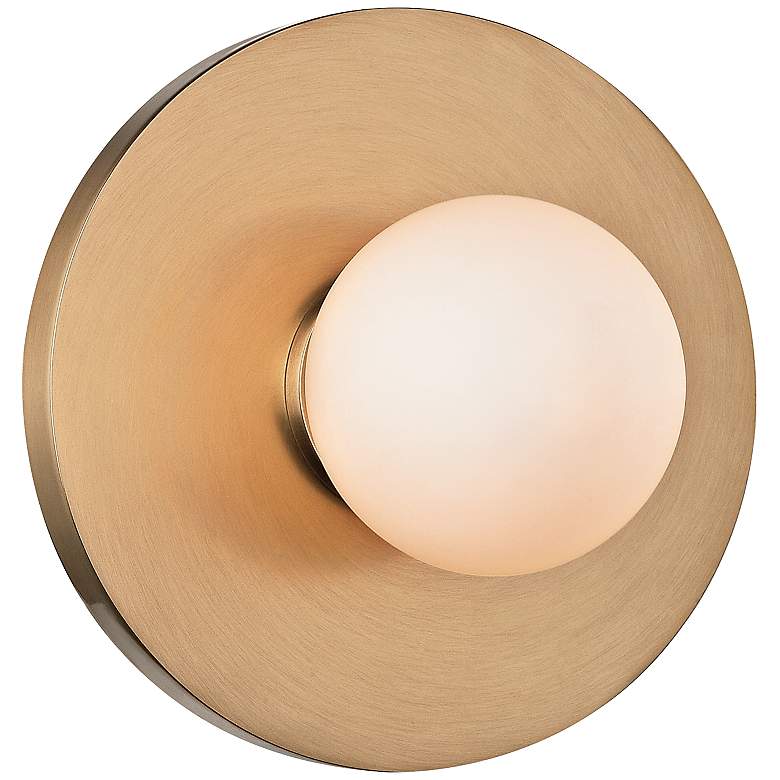 Image 1 Hudson Valley Taft 4 1/2"H Aged Brass LED Wall Sconce