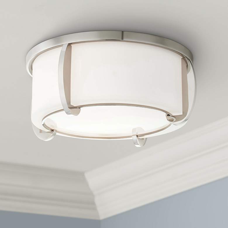 Image 1 Hudson Valley Talon 12 3/4"W Polished Nickel Ceiling Light