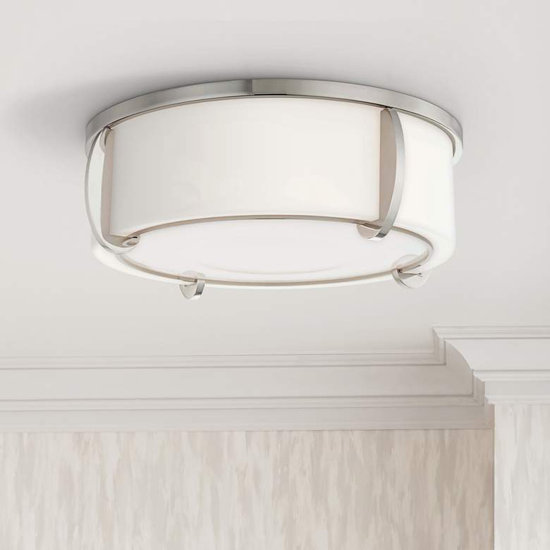 Image 1 Hudson Valley Talon 15 1/2"W Polished Nickel Ceiling Light