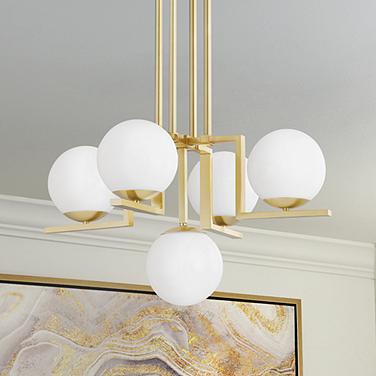 Hudson Valley Tanner 30" Wide Aged Brass 5-Light Chandelier