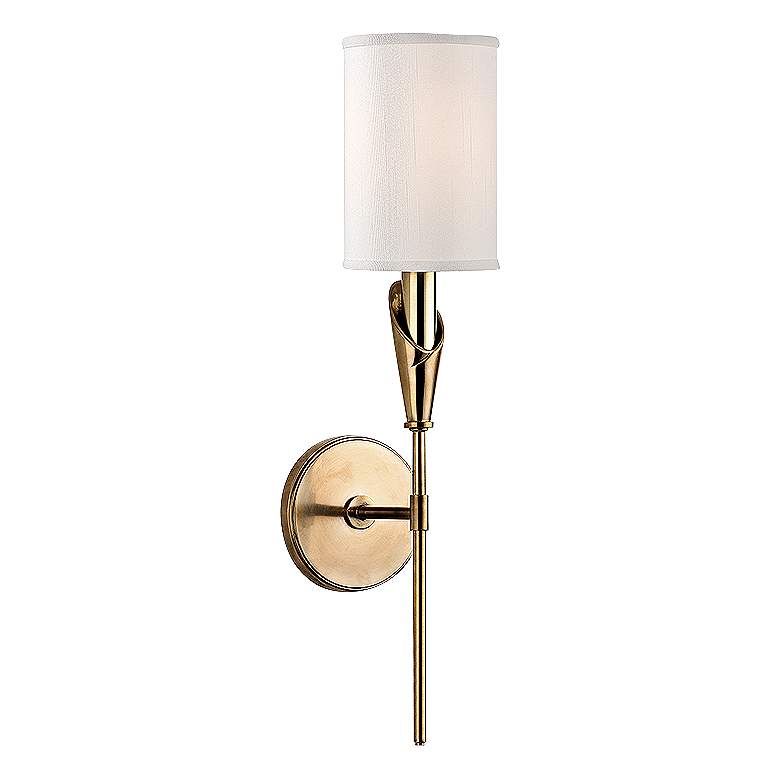 Image 1 Hudson Valley Tate 19 3/4 inch High Aged Brass Wall Sconce