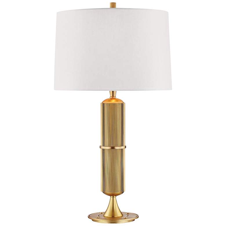 Hudson Valley Tompkins Aged Brass Metal Table Lamp
