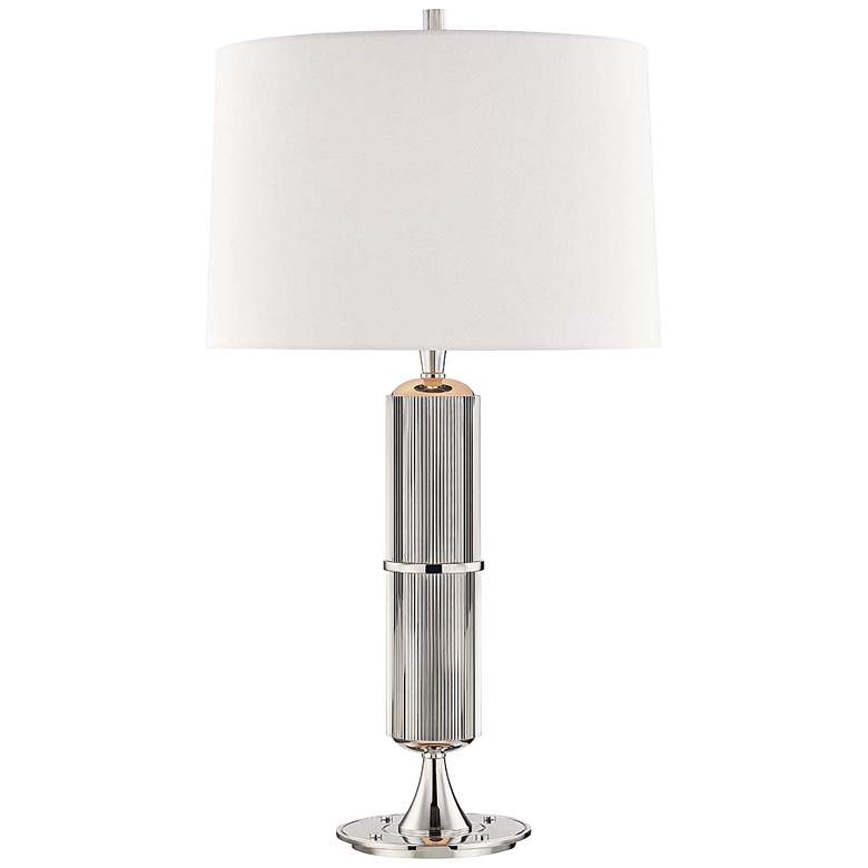 Image 1 Hudson Valley Tompkins Polished Nickel Metal Table Lamp