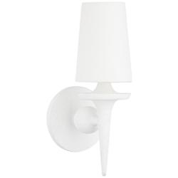 Hudson Valley Torch 15 1/2&quot; High White Plaster Wall Sconce