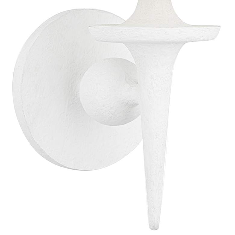 Image 3 Hudson Valley Torch 15 1/2" High White Plaster Wall Sconce more views