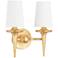 Hudson Valley Torch 15 1/2"H Gold Leaf 2-Light Wall Sconce