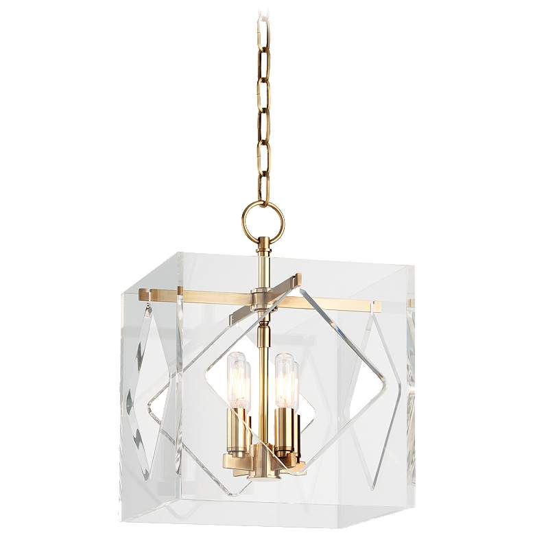 Image 1 Hudson Valley Travis 12" Wide Aged Brass 4 Light Pendant