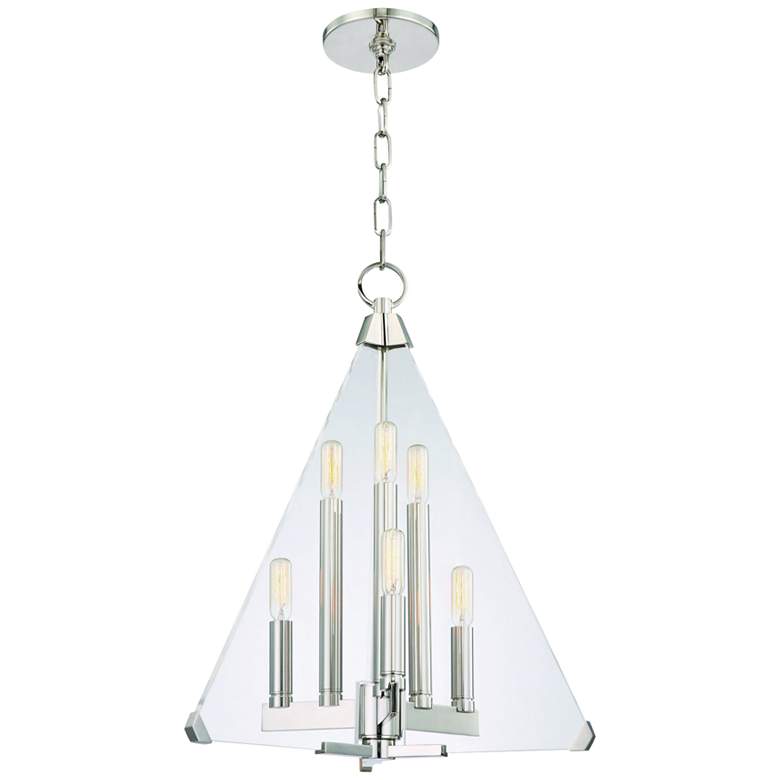 Image 1 Hudson Valley Triad 18 inch Wide Polished Nickel 6-Light Pendant