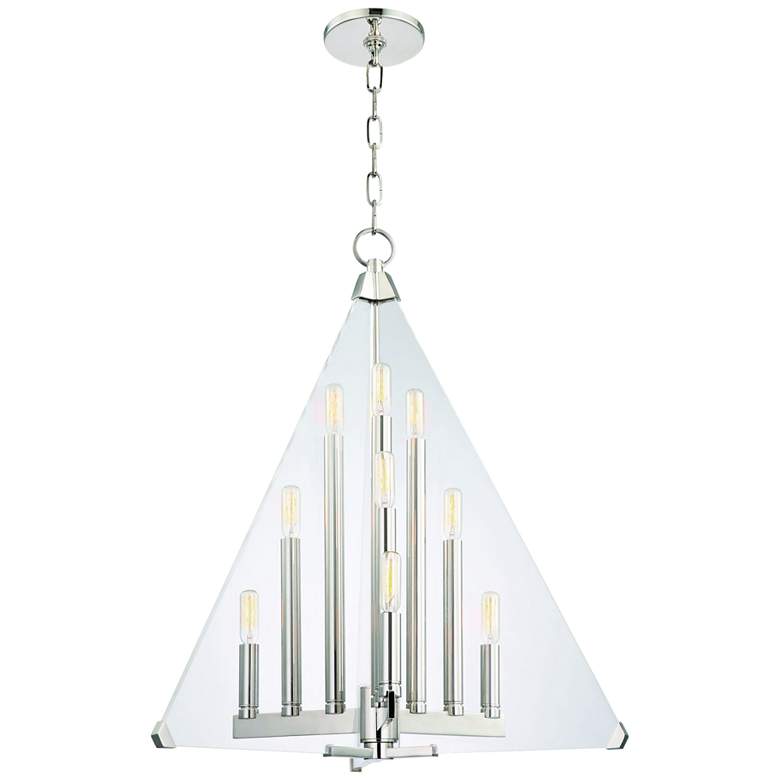 Image 1 Hudson Valley Triad 24 inch Wide Polished Nickel 9-Light Pendant