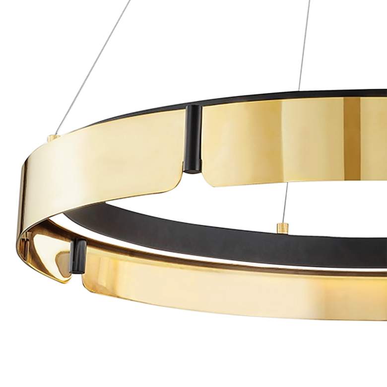 Image 3 Hudson Valley Tribeca 32.75 inch Wide Aged Brass/black Medium Led Chandeli more views