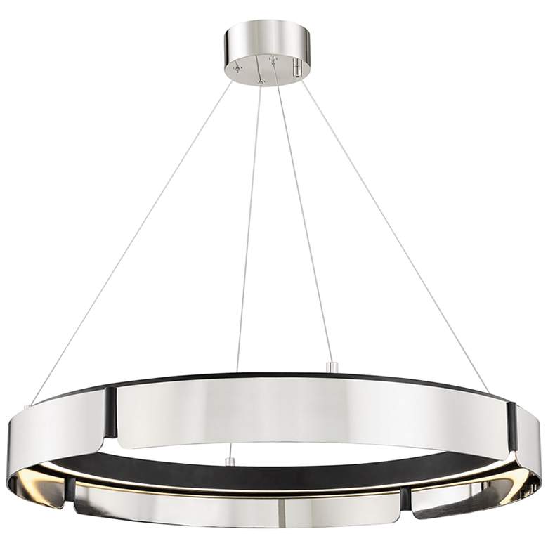Image 2 Hudson Valley Tribeca 32.75" Wide Burnished Nickel/black Led Chandelie