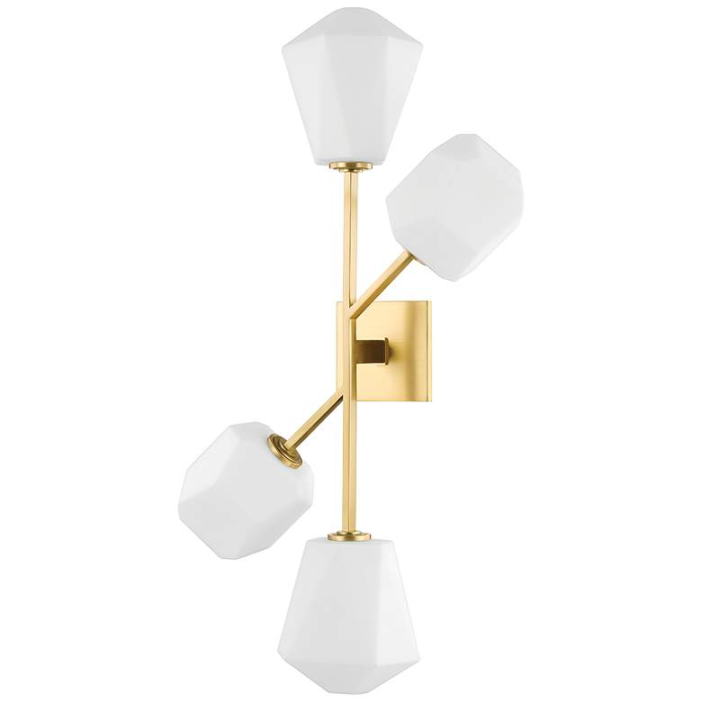 Image 1 Hudson Valley Tring 16.25" Wide Aged Brass 4 Light LED Wall Sconce