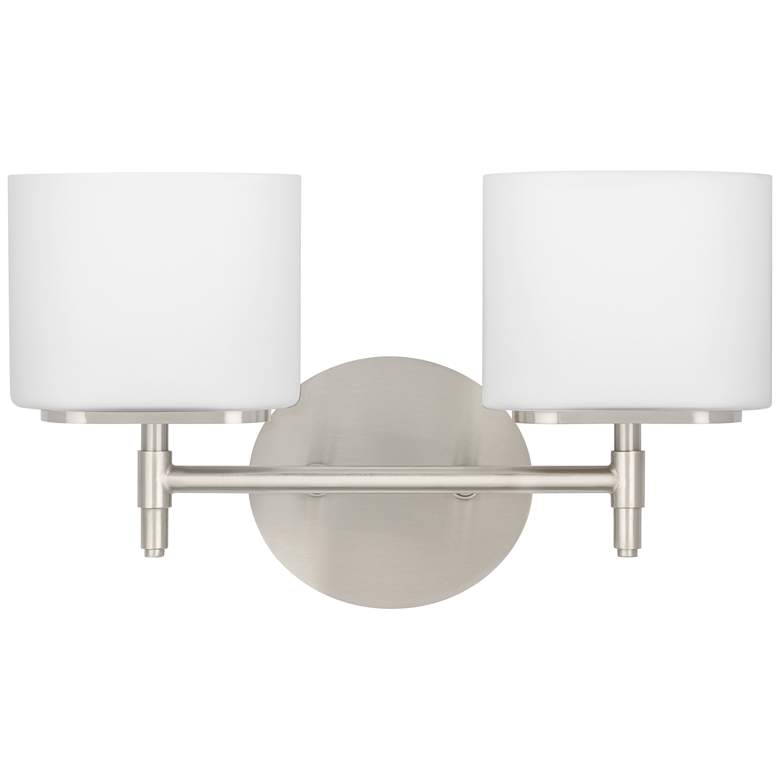 Image 1 Hudson Valley Trinity 8"H Satin Nickel 2-Light Wall Sconce