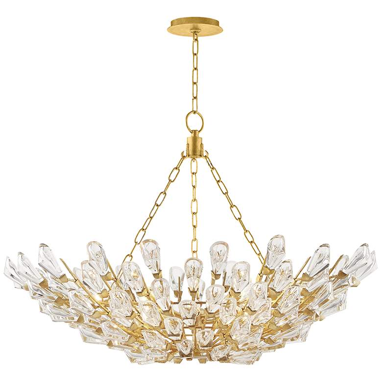 Image 1 Hudson Valley Tulip 39 1/2" Wide 12-Light Gold Leaf Chandelier
