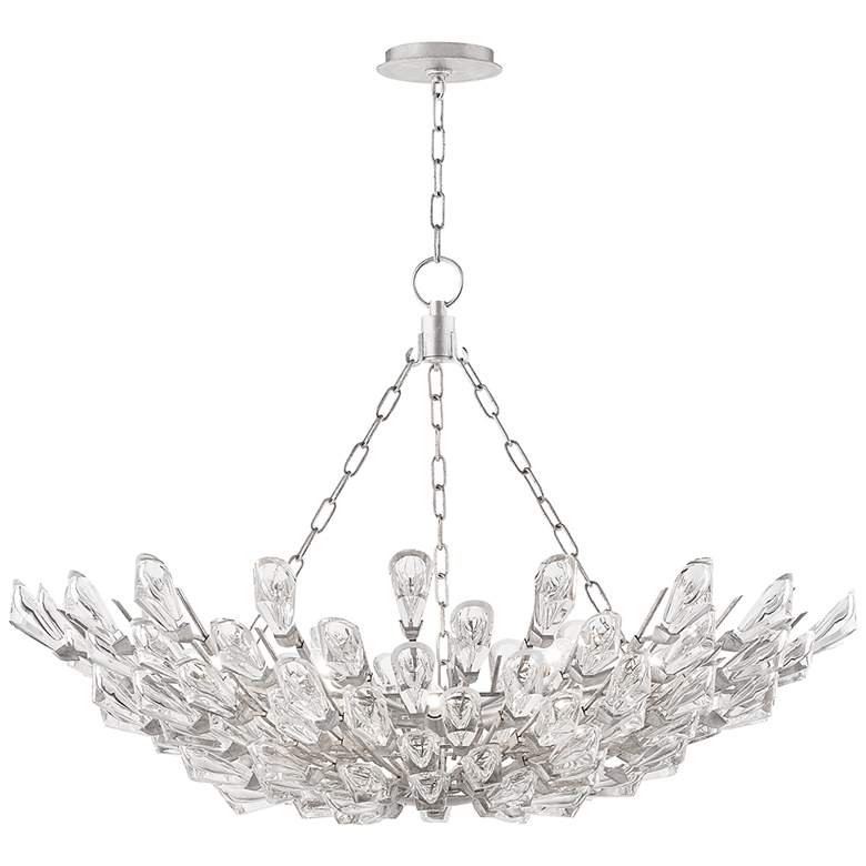 Image 1 Hudson Valley Tulip 39 1/2" Wide 12-Light Silver Leaf Chandelier