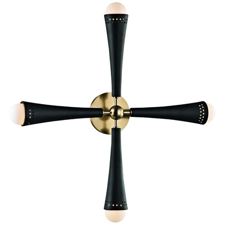 Image 1 Hudson Valley Tupelo 3 3/4"H Aged Brass 4-LED Ceiling Light