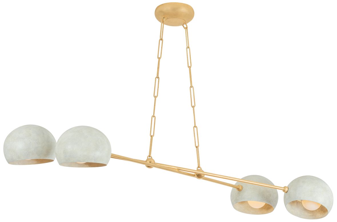 Image 2 Hudson Valley Turner Chandelier 52 Inch In Gold Leaf/Limewash Plaster more views