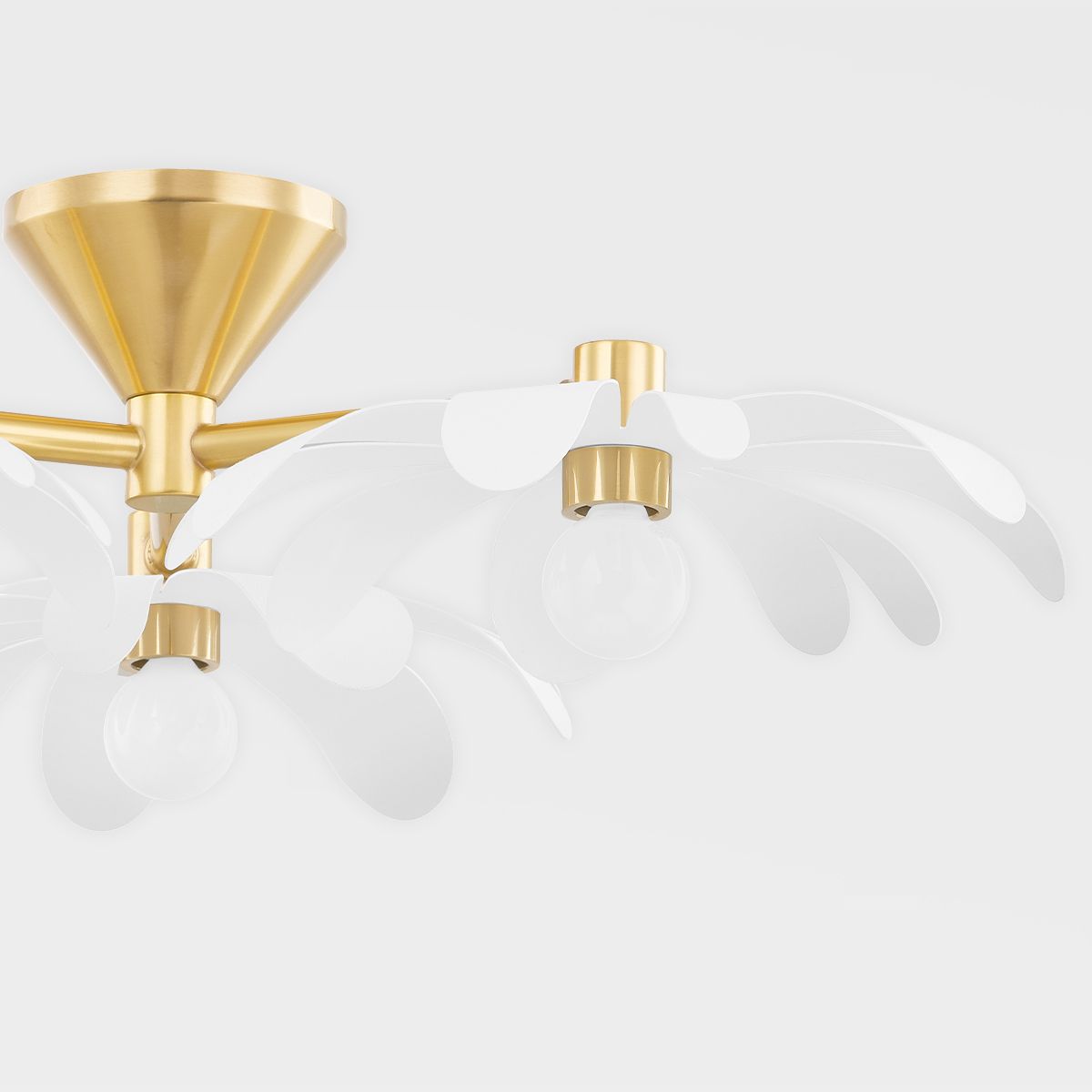 Image 5 Hudson Valley Twiggy 7" Wide 3-Light Brass and White Ceiling Light more views