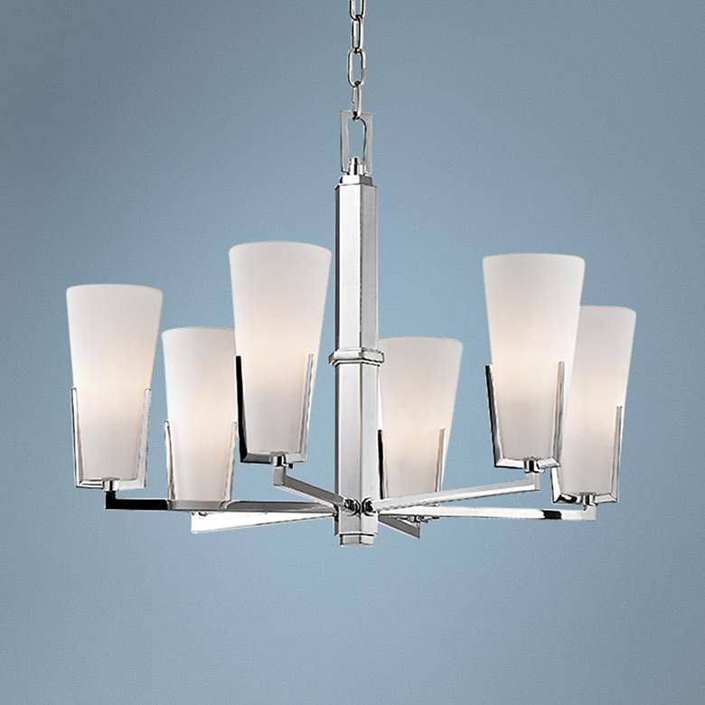 Image 1 Hudson Valley Upton 26 inch Wide 6-Light Chrome Chandelier