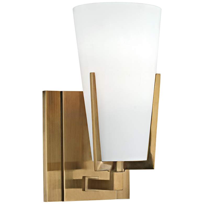 Image 1 Hudson Valley Upton 8 1/2" High Aged Brass Wall Sconce