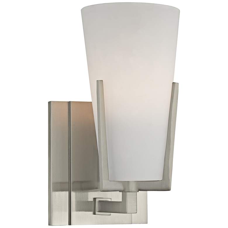 Image 2 Hudson Valley Upton 8 1/2 inch High Satin Nickel Wall Sconce