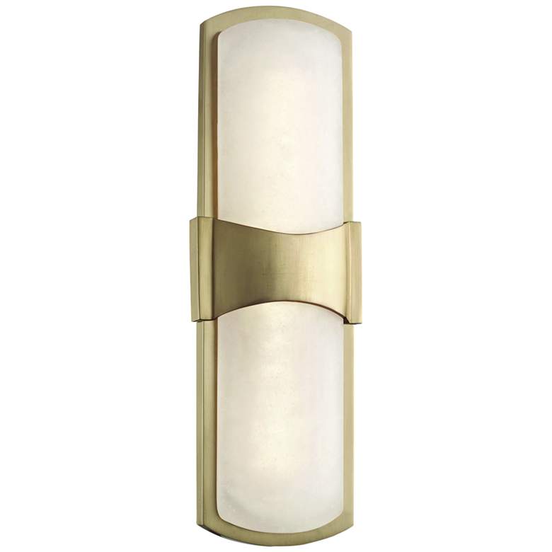 Image 1 Hudson Valley Valencia 15 inch High Aged Brass LED Wall Sconce