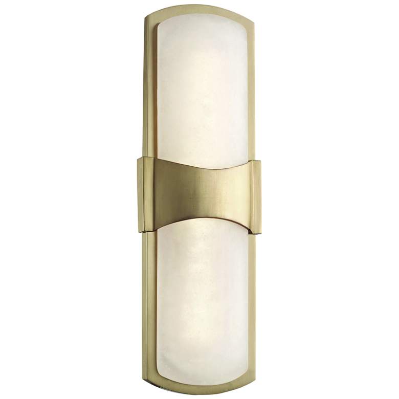 Image 1 Hudson Valley Valencia 15" High Aged Brass LED Wall Sconce