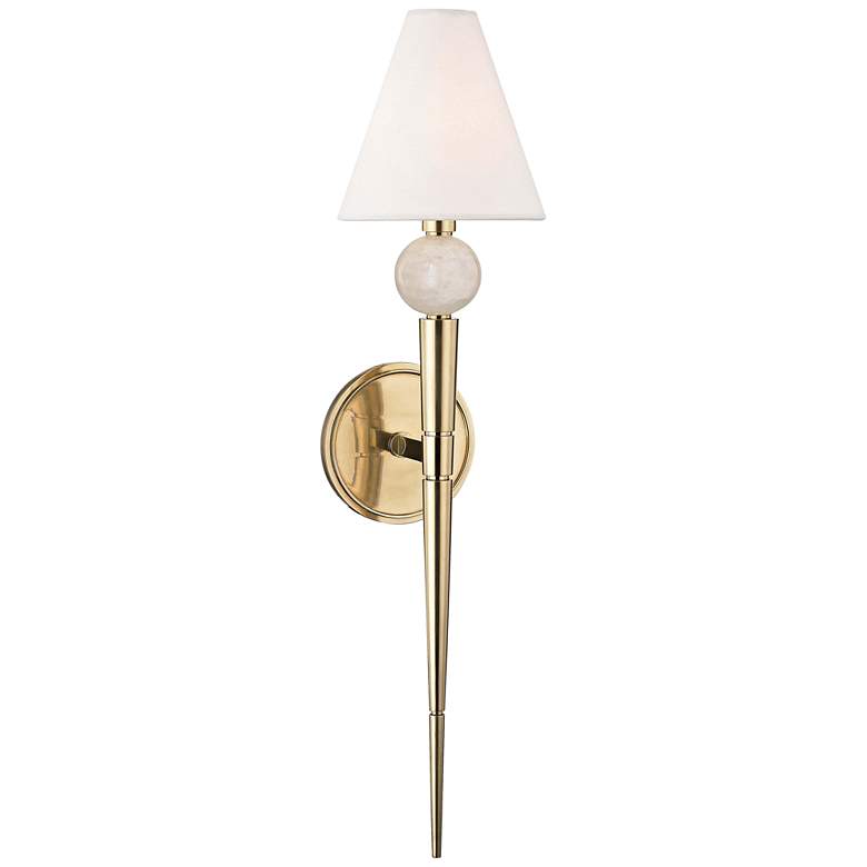 Image 1 Hudson Valley Vanessa 25 1/4" High Aged Brass Wall Sconce