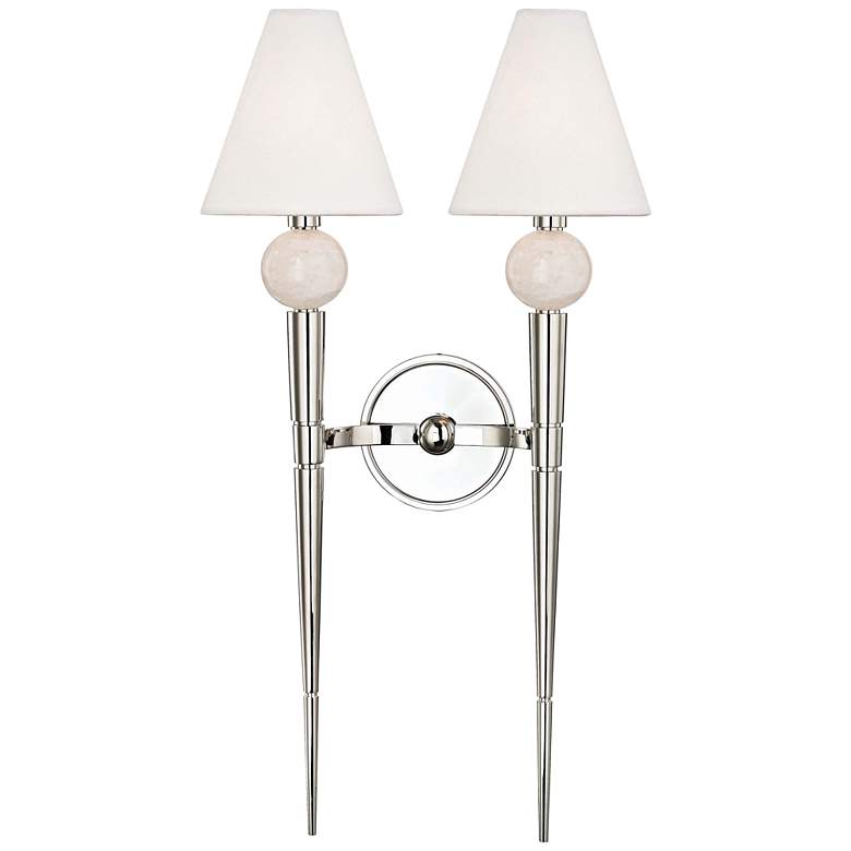 Image 1 Hudson Valley Vanessa 25 1/4"H Nickel 2-Light Wall Sconce