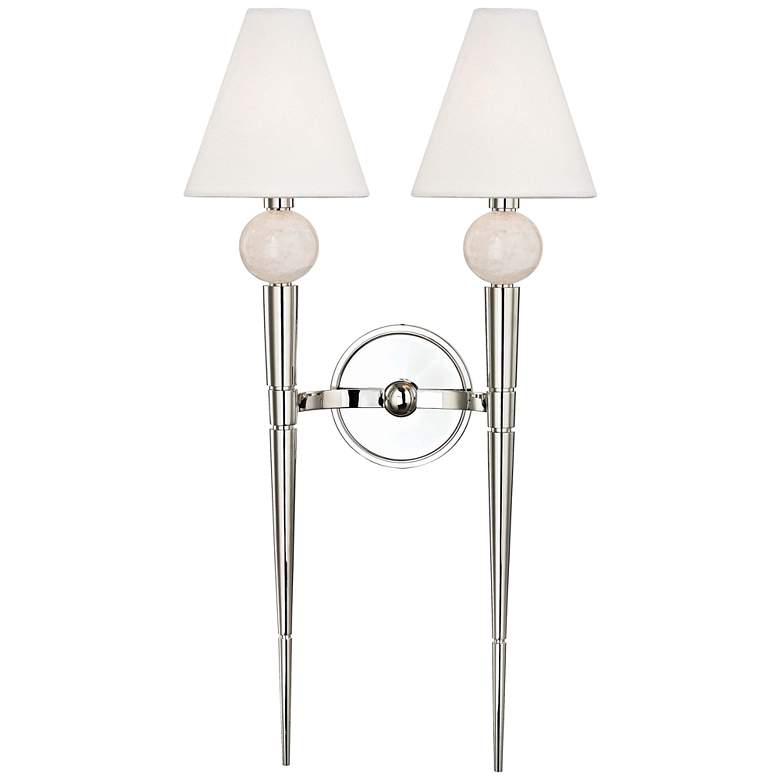 Image 1 Hudson Valley Vanessa 25 1/4 inchH Nickel 2-Light Wall Sconce