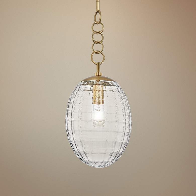 Image 1 Hudson Valley Venice 8 1/2" Wide Aged Brass Mini Pendant