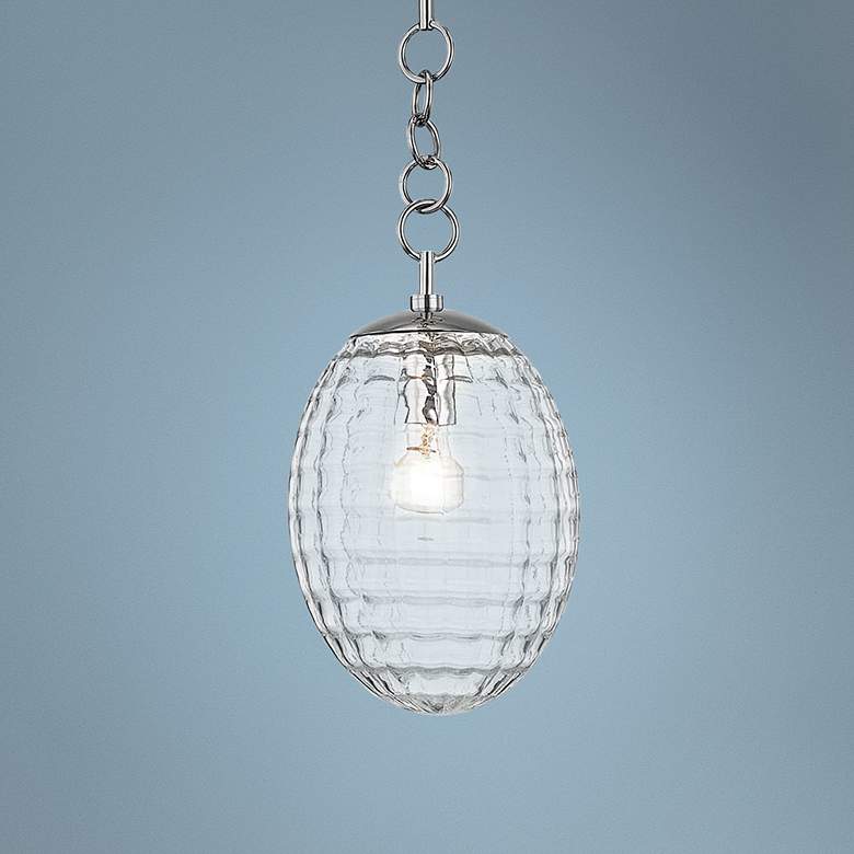 Image 1 Hudson Valley Venice 8 1/2"W Polished Nickel Mini Pendant
