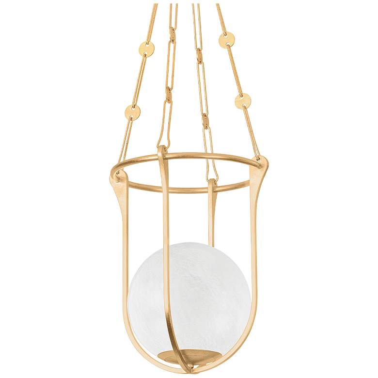 Image 2 Hudson Valley Verbank 13.75" 1 Lt. Vintage Gold Leaf Lantern