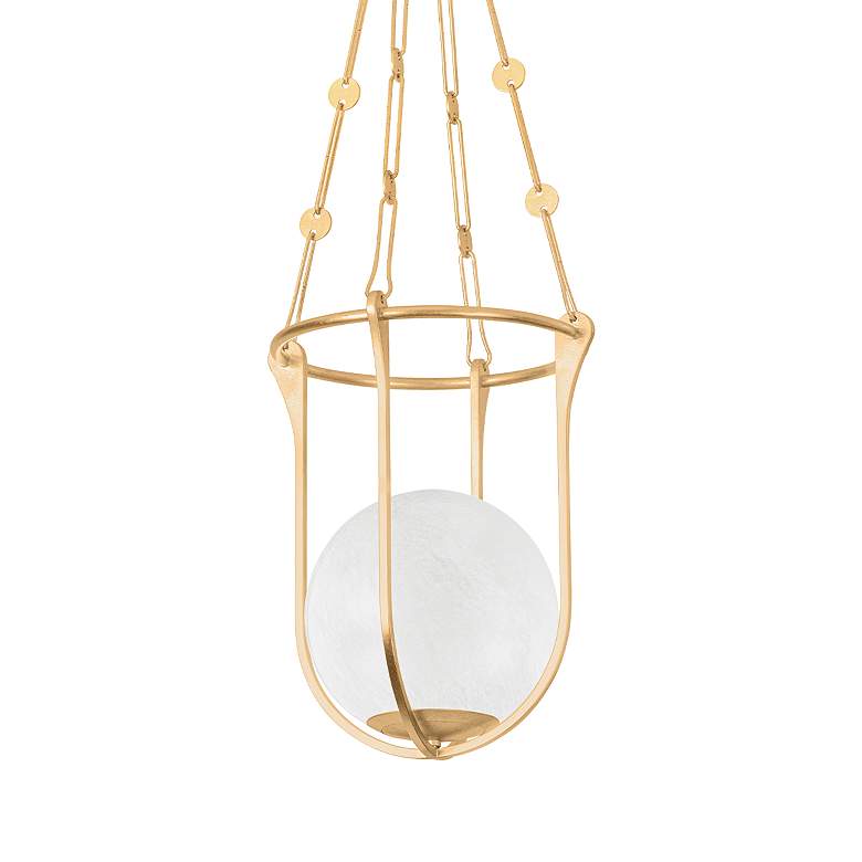 Image 6 Hudson Valley Verbank 13.75" 1 Lt. Vintage Gold Leaf Lantern more views