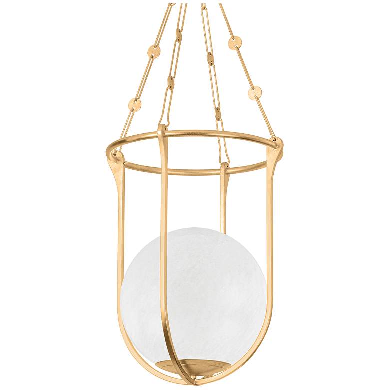 Image 2 Hudson Valley Verbank 17.75" 1 Lt. Vintage Gold Leaf Lantern