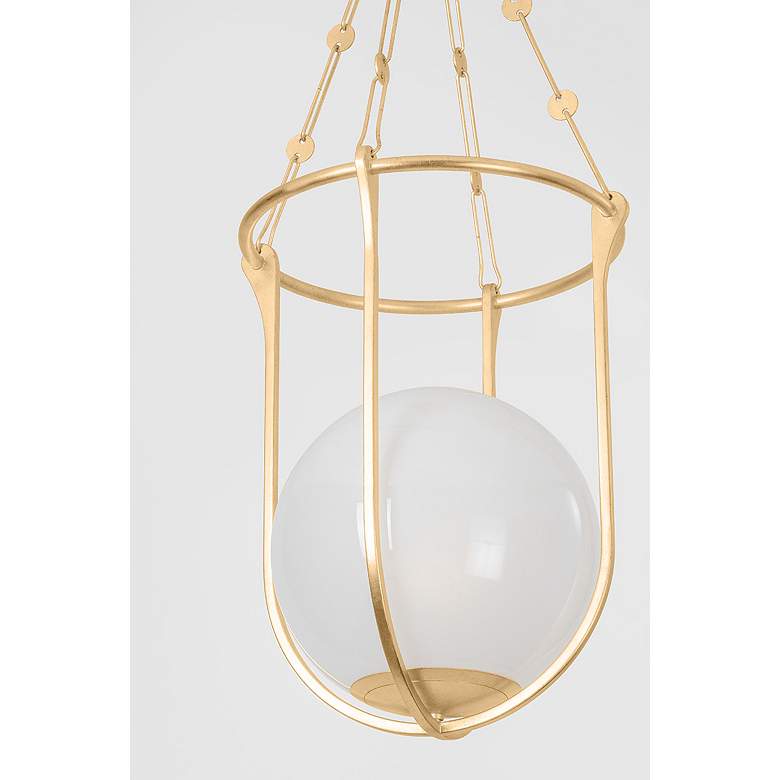 Image 3 Hudson Valley Verbank 17.75" 1 Lt. Vintage Gold Leaf Lantern more views