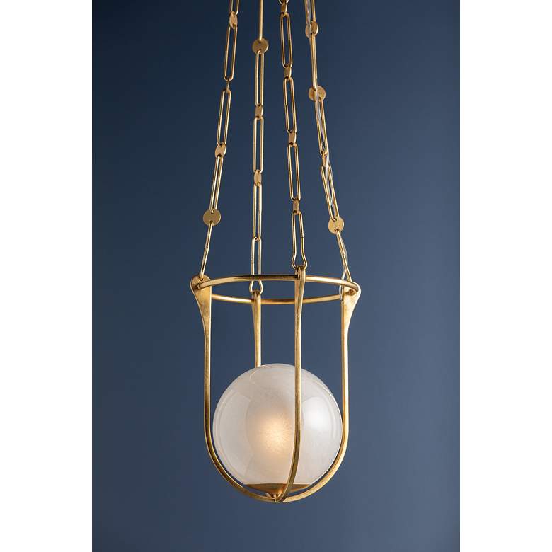 Image 5 Hudson Valley Verbank 17.75" 1 Lt. Vintage Gold Leaf Lantern more views