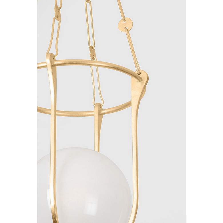 Image 6 Hudson Valley Verbank 17.75" 1 Lt. Vintage Gold Leaf Lantern more views