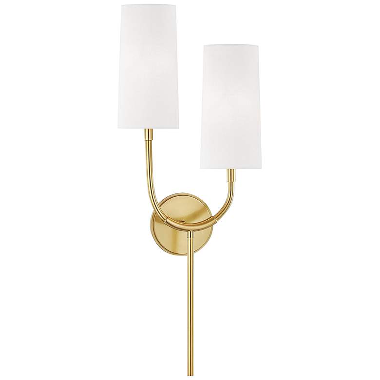 Image 1 Hudson Valley Vesper 26 3/4 inchH Aged Brass 2-Light Wall Sconce